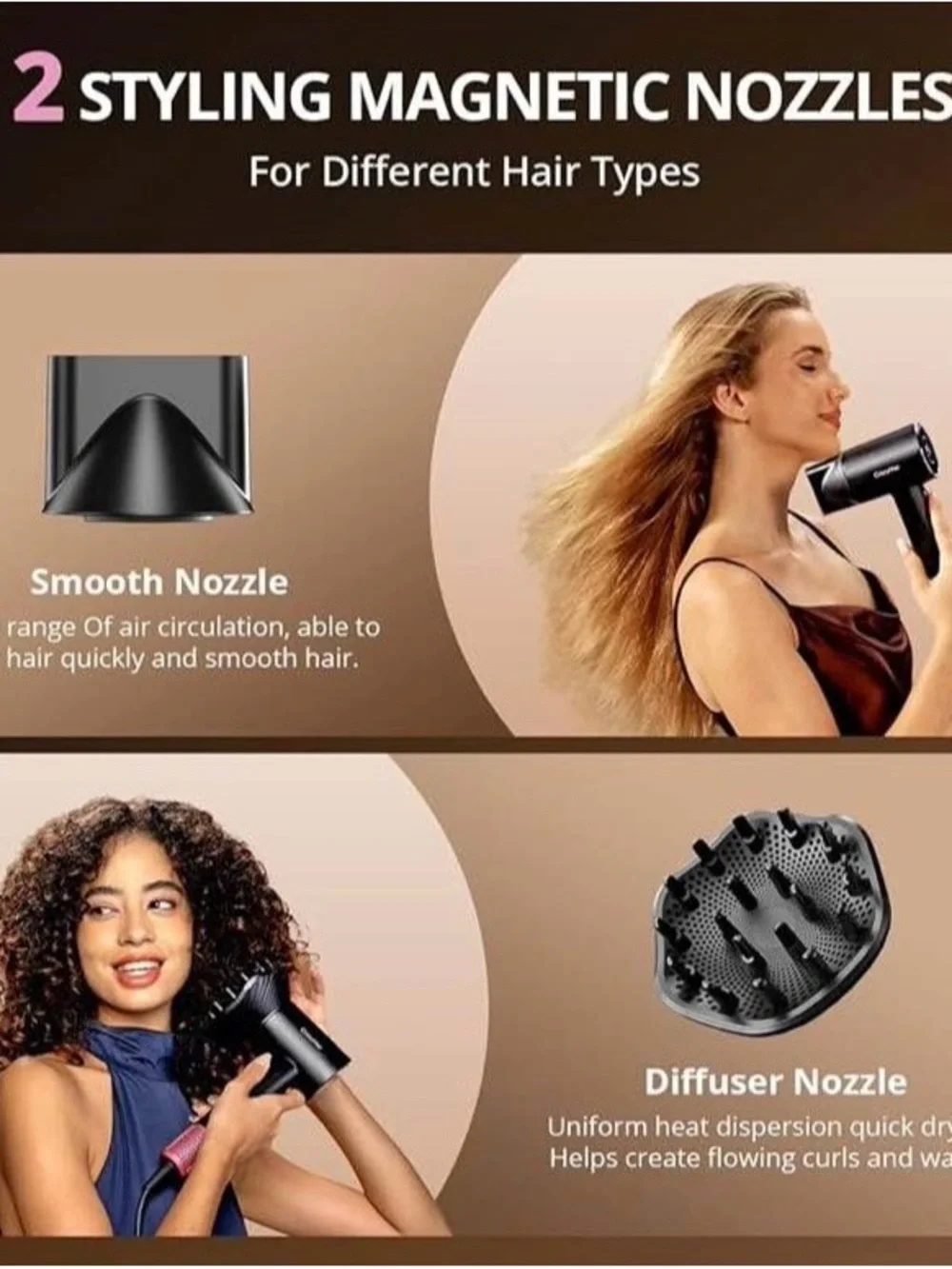 NEW - Pink Ionic Hair Dryer with Diffuser,  RPM High Speed